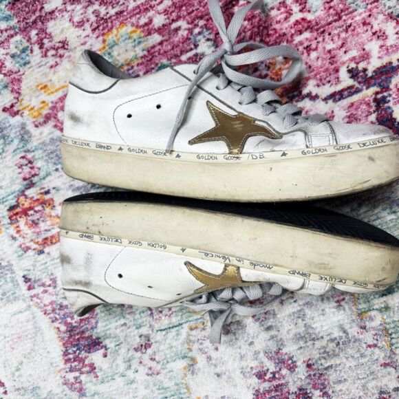 Golden Goose Hi Star Gold Platform Sneakers - Picture 6 of 9